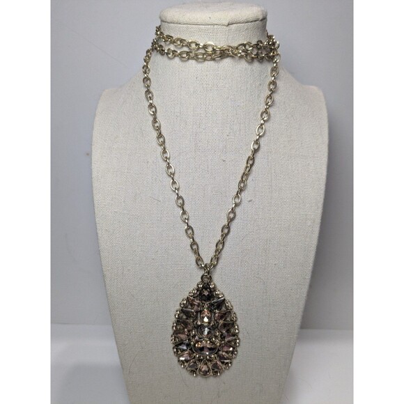 The Limited Large Rhinestone Pendant Necklace - Picture 1 of 3
